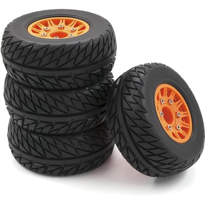 RC Auto Banden 4 stuks Vervangingen voor 12MM 14MM 17MM ARRMA Traxxas HSP Tamiya HPI Off-road Voertuig type 2 oranje