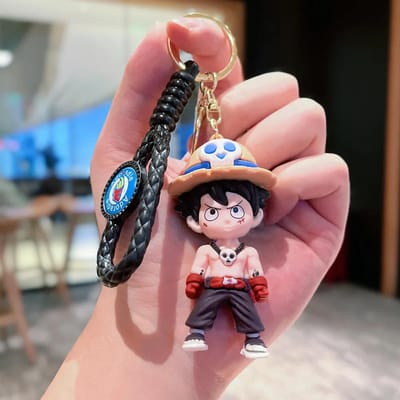 Anime One Piece Sleutelhanger Luffy Zoro Nami Chopper Siliconen Model Hanger Rugzak Decoratieve Sleutelhanger Schattige Pop Auto Sleutelhanger brown