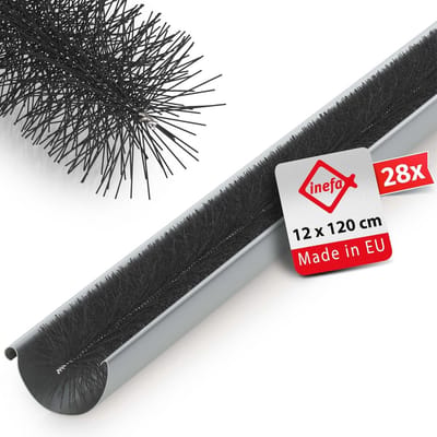 Gootborstel met Rupsbladbescherming PVC Zwart voor Dakgoten