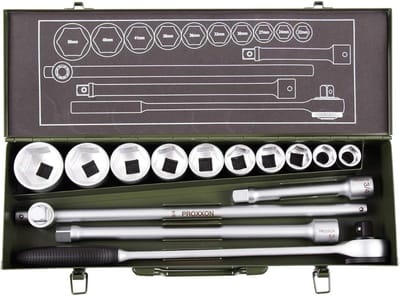 Dopsleutelset 14-delig met Ratel 20 mm Roestvrij Staal in Metalen Doos