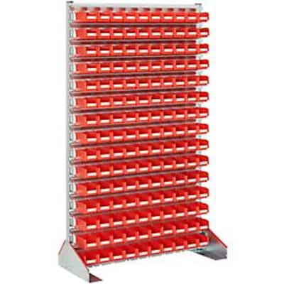 Staand magazijnrek enkelzijdig, B 1130 x D 500 x H 1885 mm, 150 x 0,7 l, rood