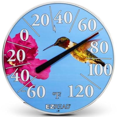 Ezread Dial Hummingbird Thermometer 12.5" - Nauwkeurig en Kleurrijk