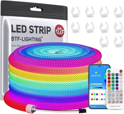 Adresseerbare RGB LED Neon Tube Set 5 Meter - 360 Graden Droomkleur Verlichting met Bluetooth App Controle