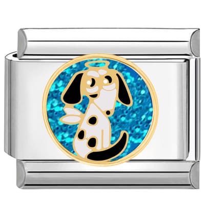 Quiges - Schakel - Bedel - 9mm - charms - Hondje - Geschikt voor - armband - Schakelarmband - italy bedels armband