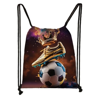 Voetbalschoen Rugzak | Voetbal met Kroon Rugzak | Rugzak Meisje | Rugzak Jongens | Mooie rugzakken met Voetbal | Grote Gymtas | Waterdichte Zwemtas | Kinder Rugzak