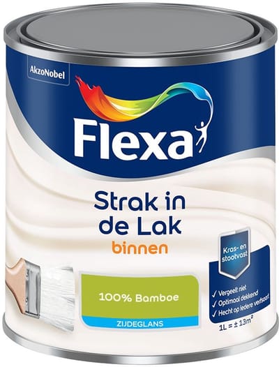 Flexa - Strak In De Lak Binnenlak Zijdeglans - 100% Bamboe - Mengverf - 1 L
