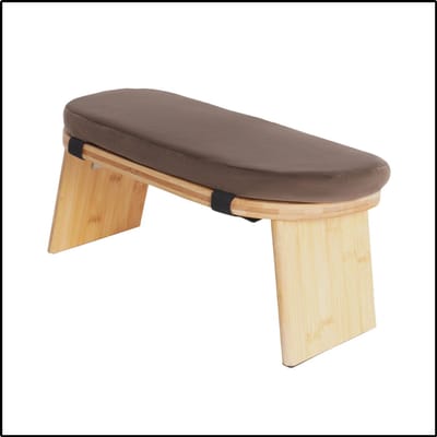 Meditatiebank Opvouwbaar Met Kussen - Knielkruk Yoga - Ergonomisch Zitbankje - Comfortabel Design - Koffie