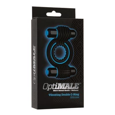 OptiMALE - Vibrerende Double Cockring - Zwart