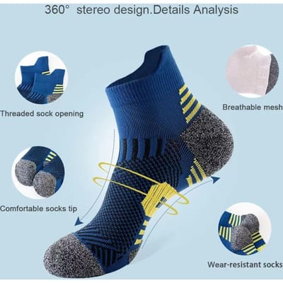 1 Paire Chaussettes de Sport Homme Respirantes Outdoor Course à Pied Chaussettes de Basketball Séchage Rapide Chaussettes d'Entraînement Chaussettes Courtes pour Homme bleu