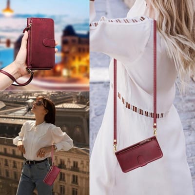 Draadloos Opladen Lanyard Leer Telefoonhoesje voor Google Pixel 10 Pro XL 9 9A 8 8A 7 7A 6 6A 5 5A Portemonnee met Rits Flip Cover voor Kaarten Pixel 7 Pro