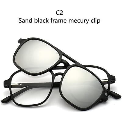 Lunettes de vue tendance Monture de lunettes Monture Hommes Dames Myopie Avec 5 Lunettes de soleil Clip-on Lunettes Lunettes magnétiques Pour homme Lunettes SHOW AS PICTURE