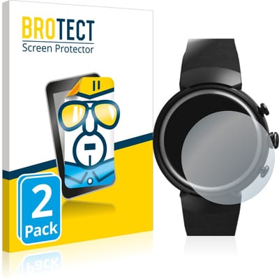 BROTECT - Screenprotector voor ASUS ZenWatch 3 1.39" - Folie Beschermfolie transparant 2 Stuks
