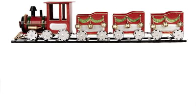 Clayre & Eef Decoratie Beeld Trein 58x12x14 cm Rood Metaal