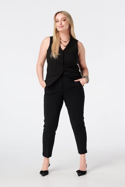 MS Mode Broek Straight leg pantalon met elastische taille