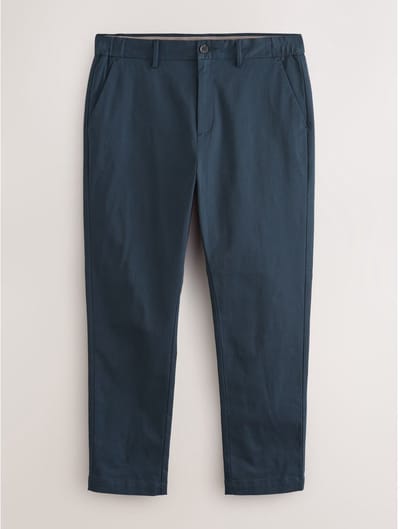 Next - Heren - N. Premium nette chino van een mix van katoen en TENCEL™-lyocell, met comfortabele tailleband en slanke pasvorm - Blauw