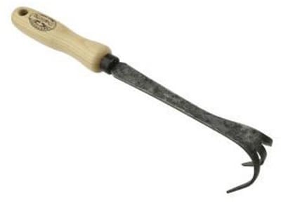 De Wit Bio cultivator met 3 tanden en essenhouten handvat van 14 cm