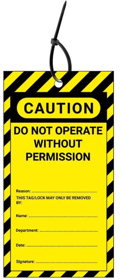 LOTO tags do not operate without permission EN - 10 stuks - inclusief tiewraps