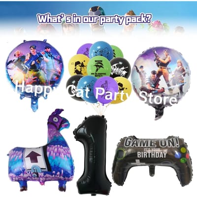 Jeu de tir Fortnition Décoration de fête d'anniversaire Assiette Alpaga Llama de dessin animé Nappe Baby Shower Cadeaux pour enfants Fournitures de fête
