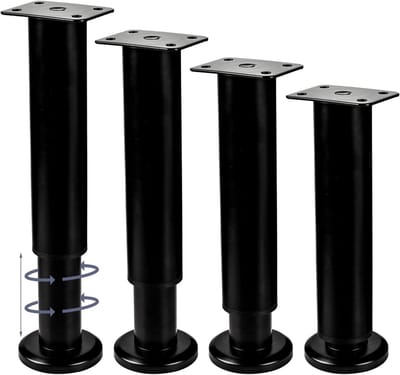 Verstelbare Metalen Meubelpoten Set van 4 - Hoogte 30-52 cm - Voor Kast, Bank, Bed & Tafel - Doe Het Zelf Vervangende Poten