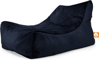 Whoober loungestoel zitzak Bali velvet marine blauw - zacht en comfortabel - Wasbaar