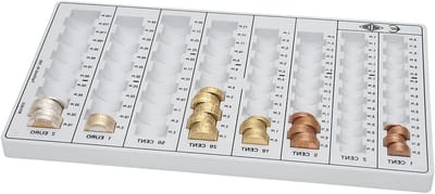 Geld telbord - Muntenteller Kassaboard - Geld Sorteren - Met Waardeschaal - 328 x 178 cm - Lichtgrijs