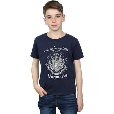Harry Potter Jongens Wachten Op Mijn Brief Hogwarts Katoenen T-Shirt (Marineblauw)