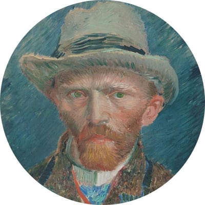 Zelfportret, Vincent van Gogh - Foto op Behangcirkel - ⌀ 120 cm