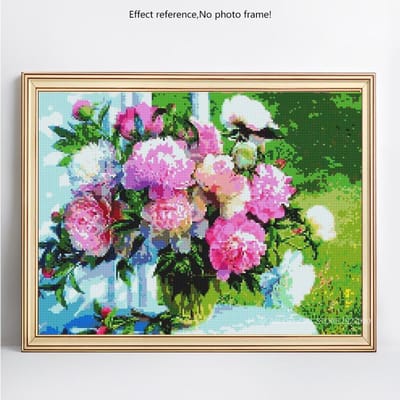 5D Doe-het-zelf Diamantschilderij Volledig Rond Bloemenborduurwerk Verkoop Strass Afbeelding 20X30 pink