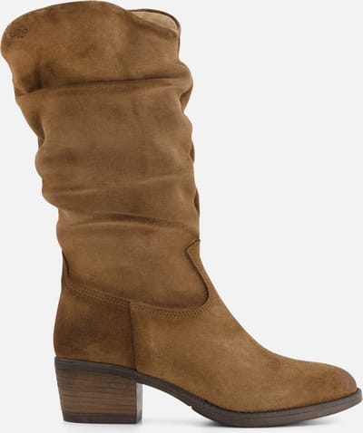 Aqa Hoge plooi laarzen taupe Suede - Dames - Maat 37