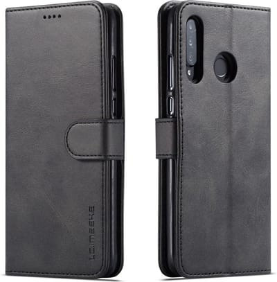 LC.IMEEKE Hoesje - Geschikt voor Huawei P30 Lite Hoesje - LC.IMEEKE Luxe Book Case - Zwart