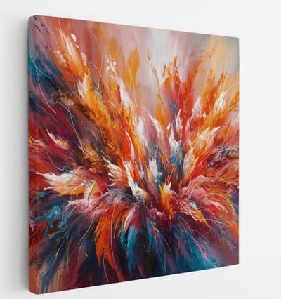 Saammp Canvas Schilderij - explosie van verf - Abstract - 20x20 - Foto op canvas - Wanddecoratie - Muurdecoratie Woonkamer - Slaapkamer decoratie - Canvas Print