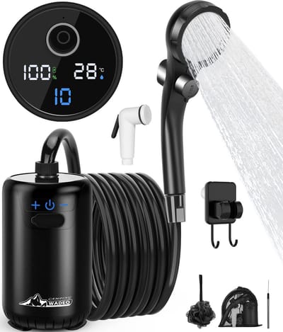 Campingdouche Draagbaar - Accu 8000mAh - 10 Standen Instelbaar - Voor Camper Strand en Buitenshuis