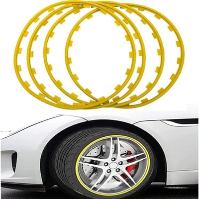 Velgbescherming Set - Lichtmetalen beschermers - Auto Modificatie - Slijtvast Nylon Materiaal - Set van 4 - Geel
