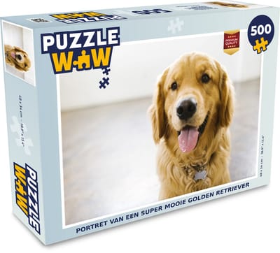 Puzzel Portret van een super mooie Golden Retriever - Legpuzzel - Puzzel 500 stukjes