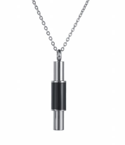 Urn ketting RVS zwart zilverkleur - Charme Bijoux