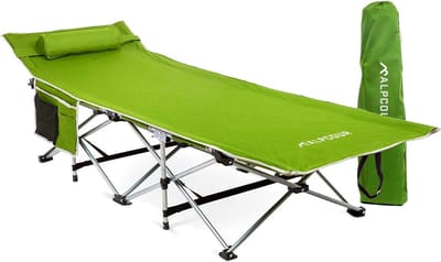 Opvouwbaar Campingbedje - Lichtgewicht en Comfortabel Eenpersoonsbed voor Binnen en Buiten - Tot 300 lbs Capaciteit