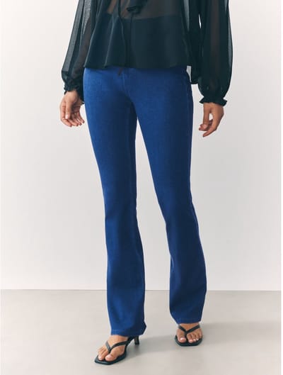 Next - Dames - Jersey bootcut-legging, petite - Petite - Blauw