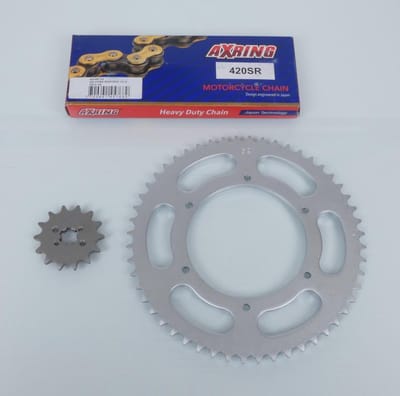 Kit chaîne Axring pour moto Aprilia 50 RS4 2011 à 2016 14x52 P420 Al 108mm Neuf