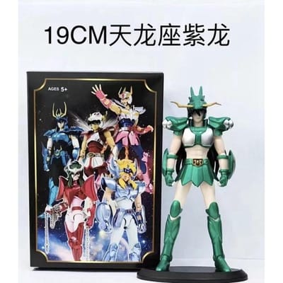 Figurine Anime 19CM Phoenix Ikki Hyoga Seiya Shiryu Modèle Armure Debout Jouets pour Enfants Boîte PVC Décoration de Collection de Bureau With box