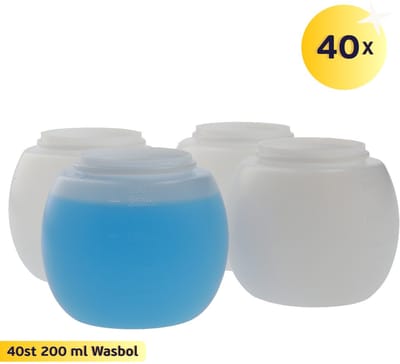 40 x Wasbol 230 ml - Doseerbol Vloeibaar Wasmiddel - Wasbollen voor Wasmachine - BPA Vrij - Niet Breekbaar - Wasbol tot 65 graden - 40 stuks