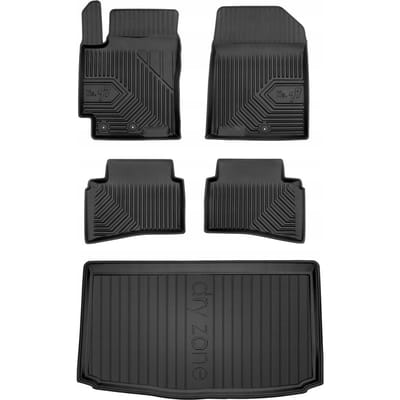 FROGUM PROLINE – Rubber vloermatten + kofferbakmat set – Kia Stonic 2017- – TPE, geurloos (onderste kofferniveau)