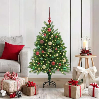vidaXL - Kerstboom - met - 150 - LED - met - standaard - Groen - 120 - cm - PE