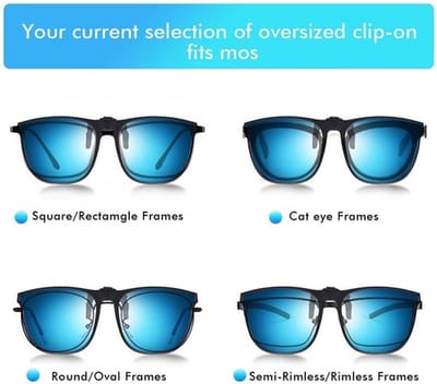 - Gepolariseerde Clip op Zonnebril - Flip Up Zonnebril - Blauw - Voor Bescherming Tegen Reflecties - Geschikt voor Mannen en Vrouwen