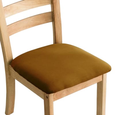 Housse de siège de chaise solide rembourrée en spandex doux pour salle à manger, amovible, lavable, protecteur de meubles brown