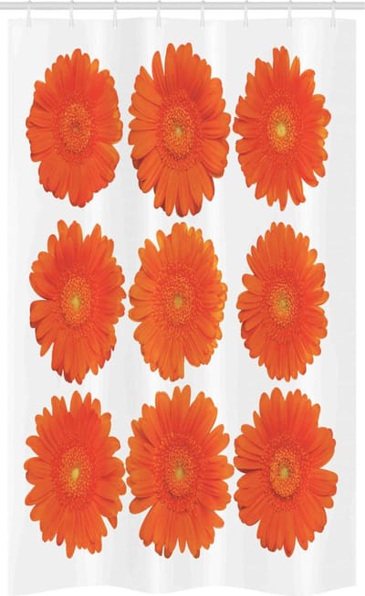 ABAKUHAUS Oranje douchegordijn – 120x180 cm – Bloemenpatroon