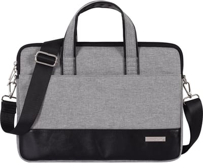 Laptoptas Zakelijk 13.3 Inch - Laptophoes met Schouderriem - Voor Dames & Heren - Laptop Sleeve met Handvat - Zwart / Grijs