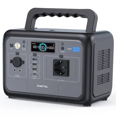 Oukitel P800 Power Station – 512Wh / 800W Noodstroomvoorziening | LiFePO4 | Voor Noodpakket, Camping & Off-grid – 1600W Piek, Snelladen