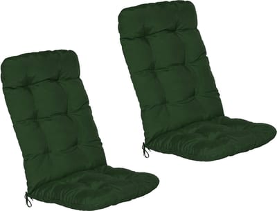 Beautissu Flair HL – Set van 2 Tuinstoelkussens Hoge Rug – 120x50 cm – Groen – Tuinkussen in Matraskussen Kwaliteit