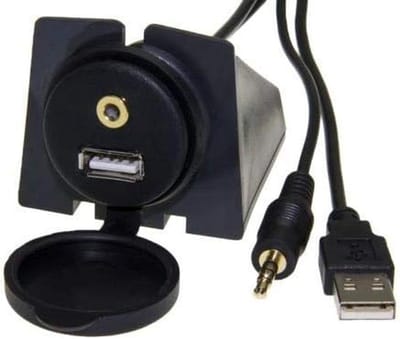 USB en 3,5 mm jack inbouwbus voor auto - verlenging en adapter