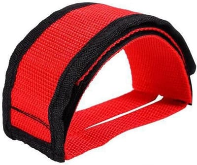 Fiets Pedalen Set - Fietspedalen met Riem - Fietsen - Verstelbare Strap - 47 x 5cm - Rood